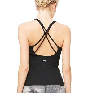 Alo Yoga Lotus Bra Tank Top - Black - Small